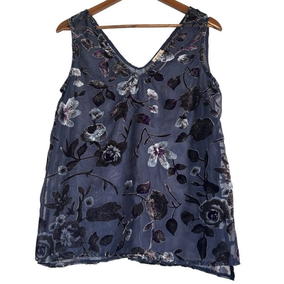 POL Velvet Floral Tank Top Fairycore Goth Woman’s Size Small - Picture 1 of 9